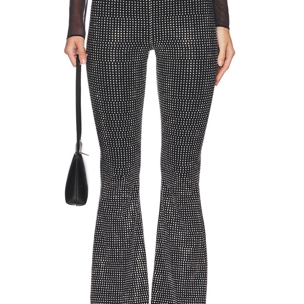 Good American Black and White Flare Pants